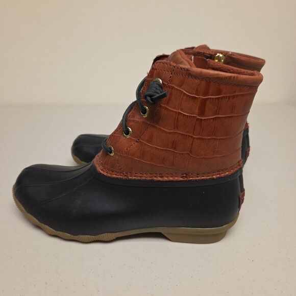 Sperry Womens Waterproof Duck Rain Boots Size 7 Black & Brown STS86697 - Picture 5 of 16